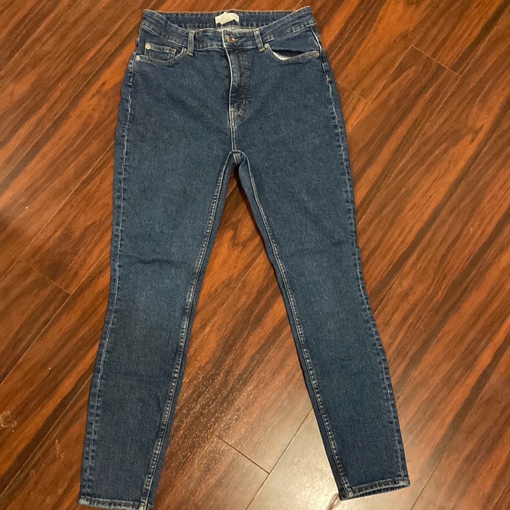 H&M skinny high jeans size 12 dark blue